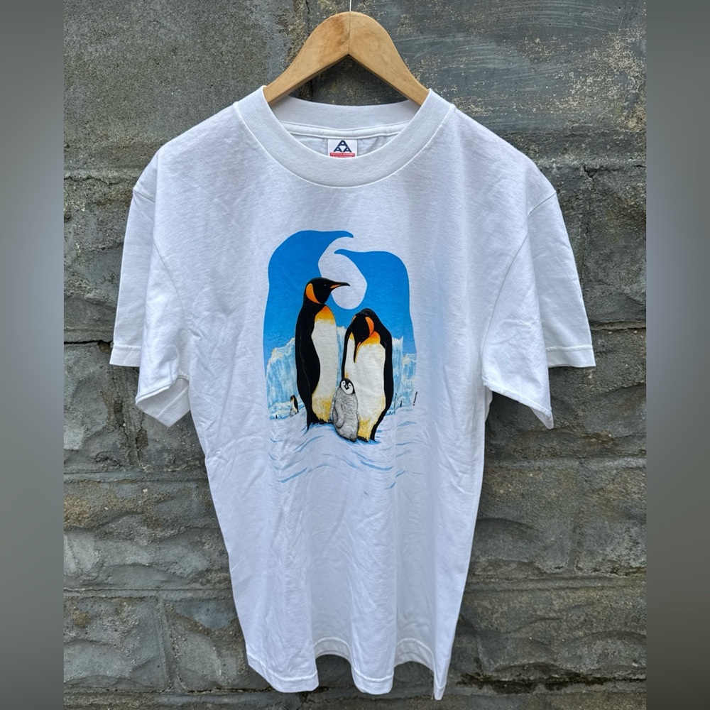 Vintage Emperor Penguin Shirt Mens L Nature Wildlife 90s Antartica Arctic Zoo